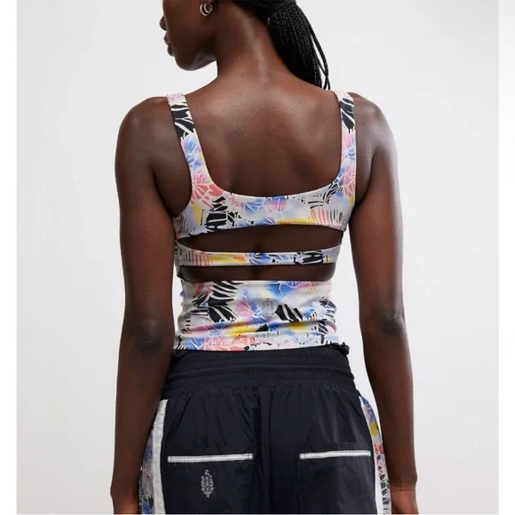 NWOT Free People FP MOVEMENT Never Better Printed Long Tank (size M) - Picture 3 of 16